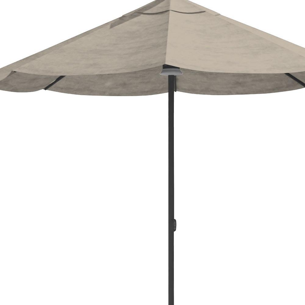 9' Gray Sunbrella Octagonal Lighted Market Patio Umbrella with USB and Solar. Picture 2