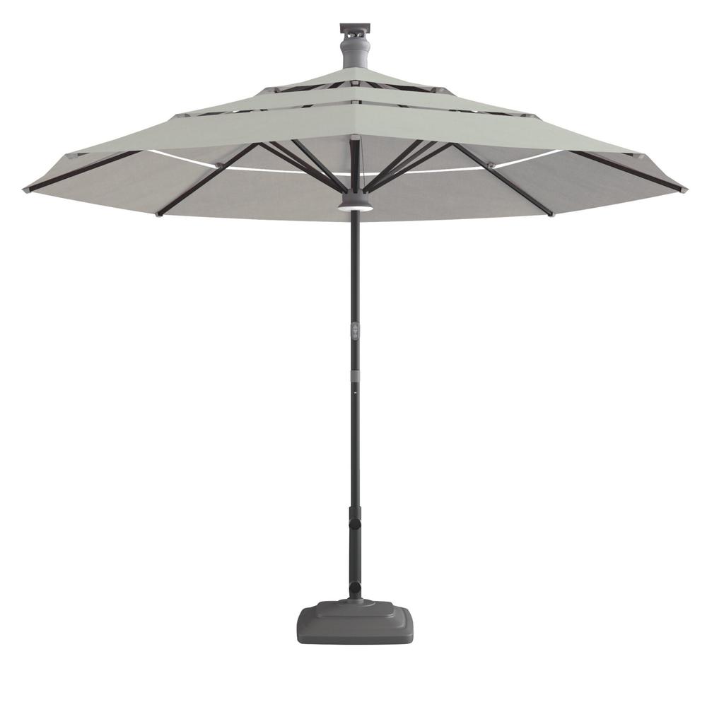 11' Color Sunbrella Octagonal Lighted Market Smart Patio Umbrella. Picture 1