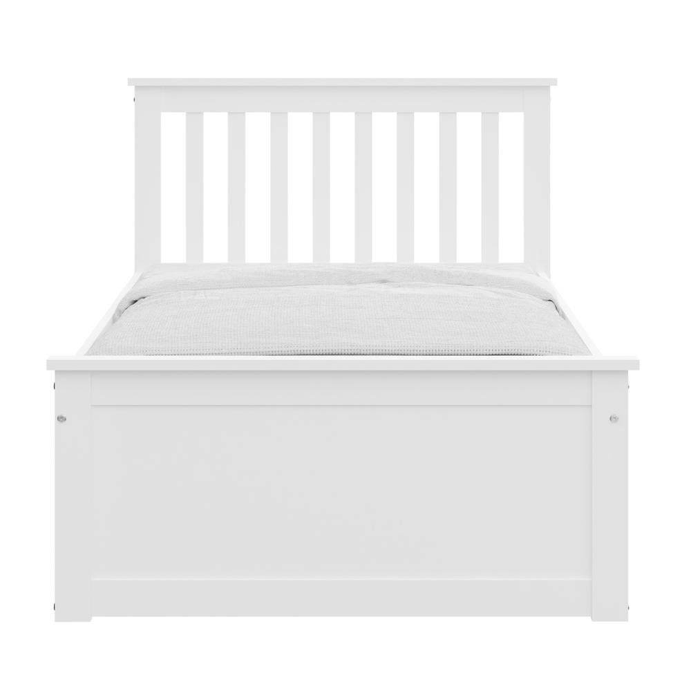 White Solid Wood Twin Bed With Pull Out Trundle. Picture 1