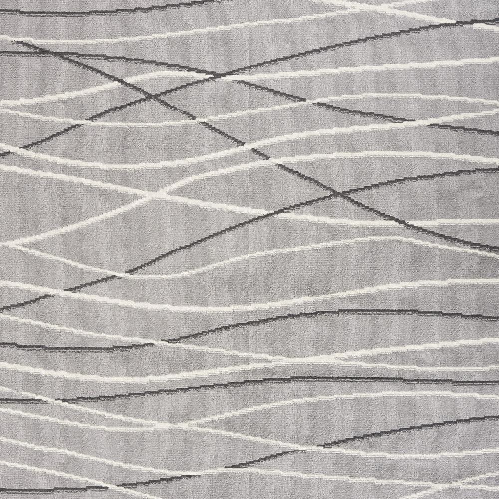 5' X 7' Gray And White Abstract Stain Resistant Indoor Outdoor Area Rug. Picture 9
