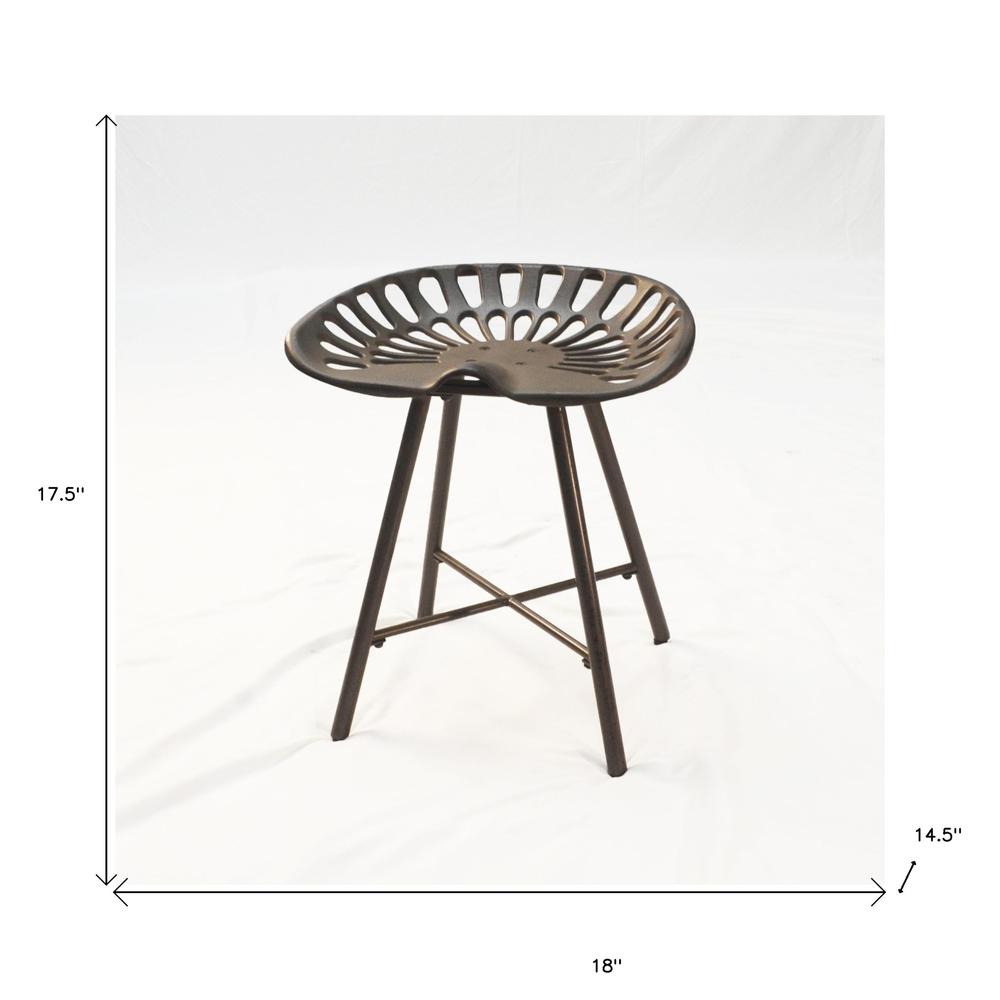 18" Copper Metal Backless Stool. Picture 5