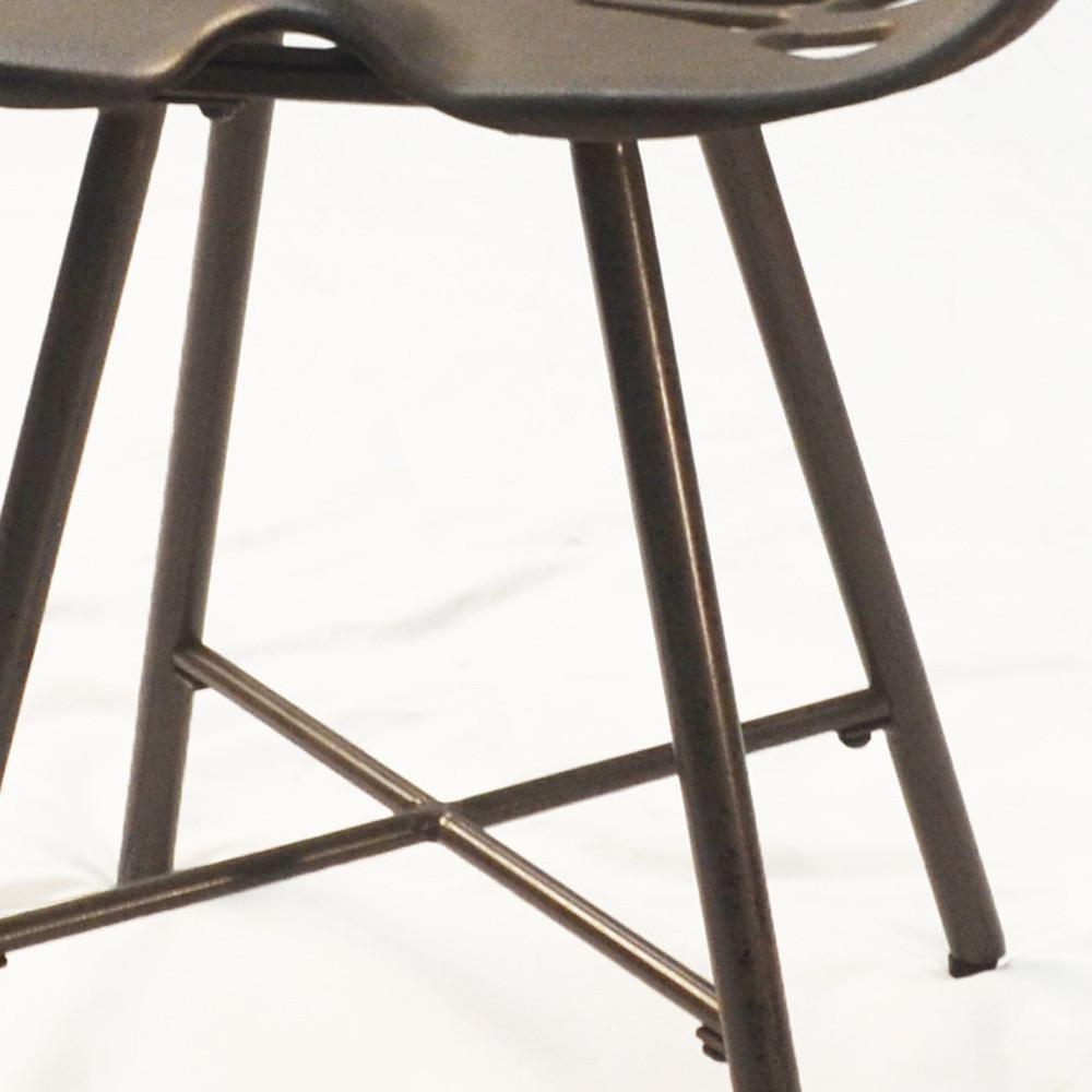 18" Copper Metal Backless Stool. Picture 3