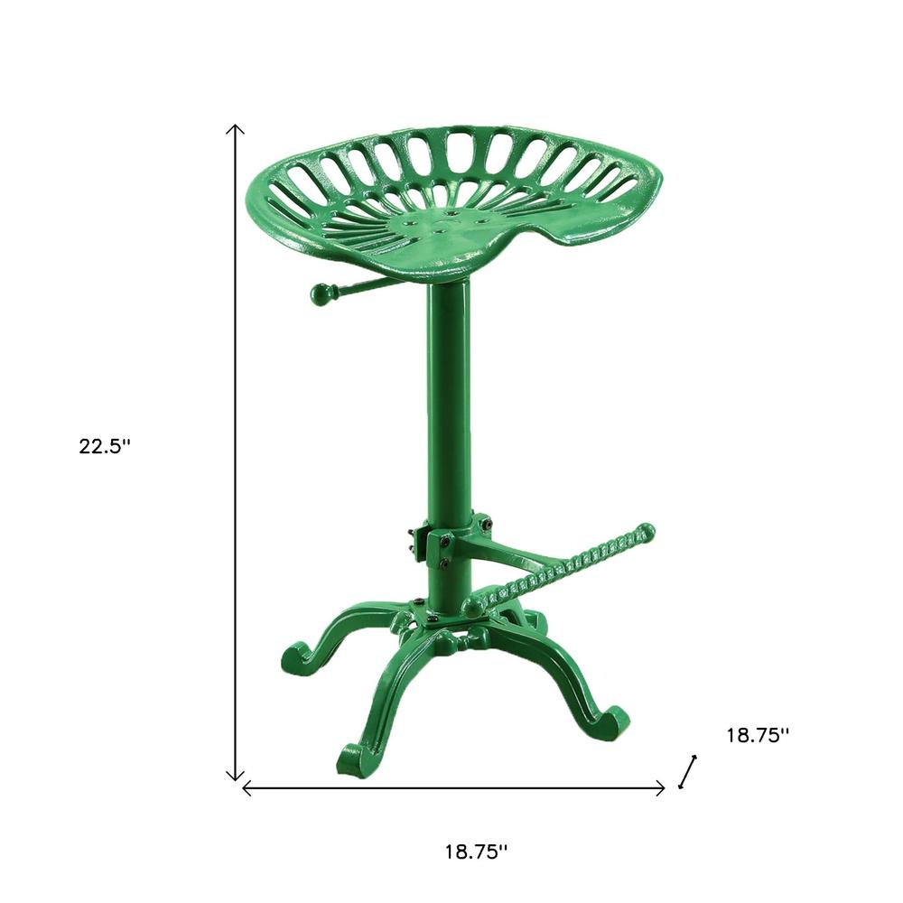 23" Green Backless Adjustable Height Bar Chair With Footrest. Picture 5