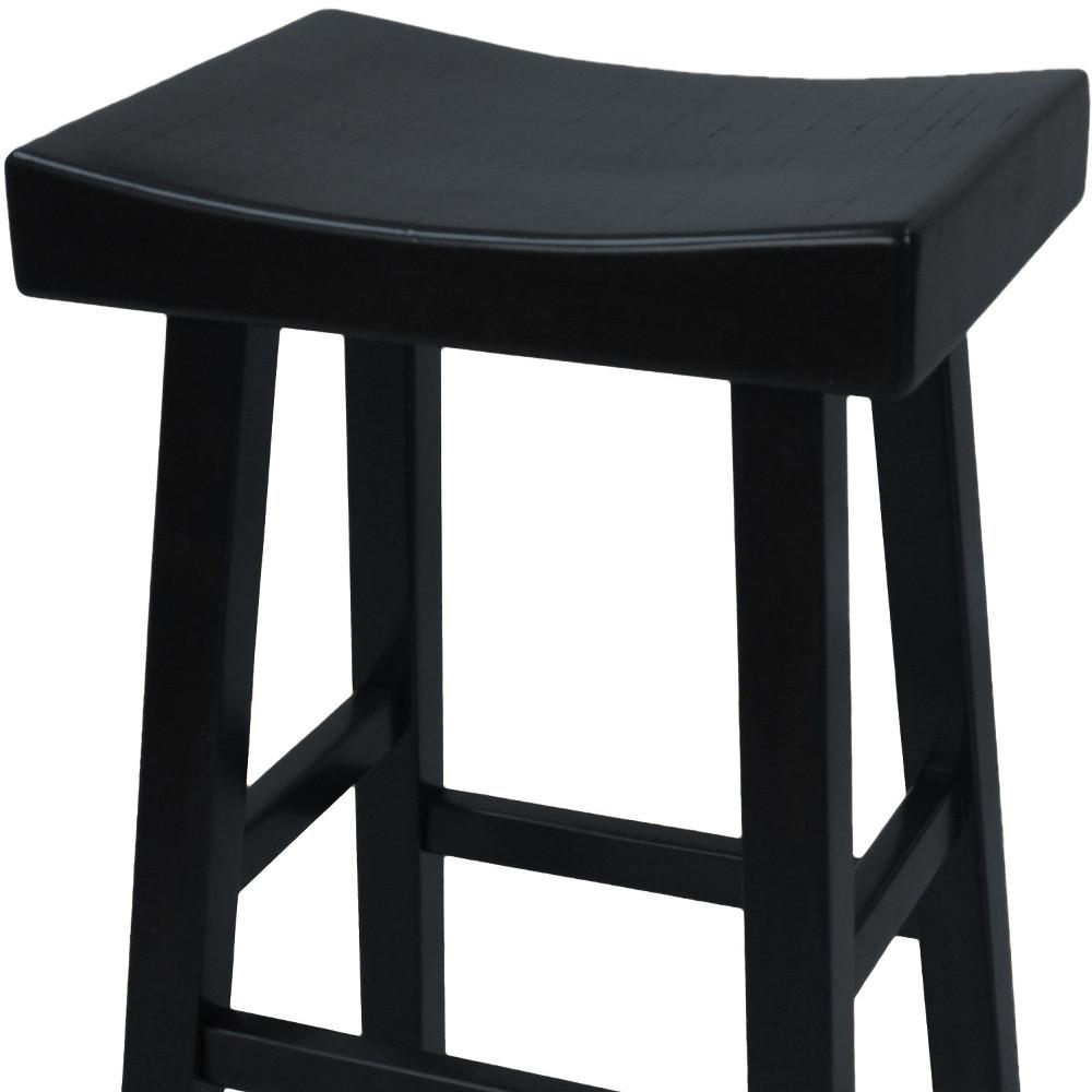30" Black Backless Bar Height Chair With Footrest. Picture 4