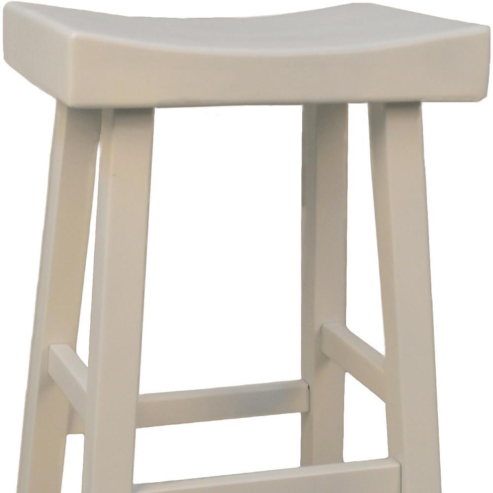 30" White Backless Bar Height Bar Chair With Footrest. Picture 4