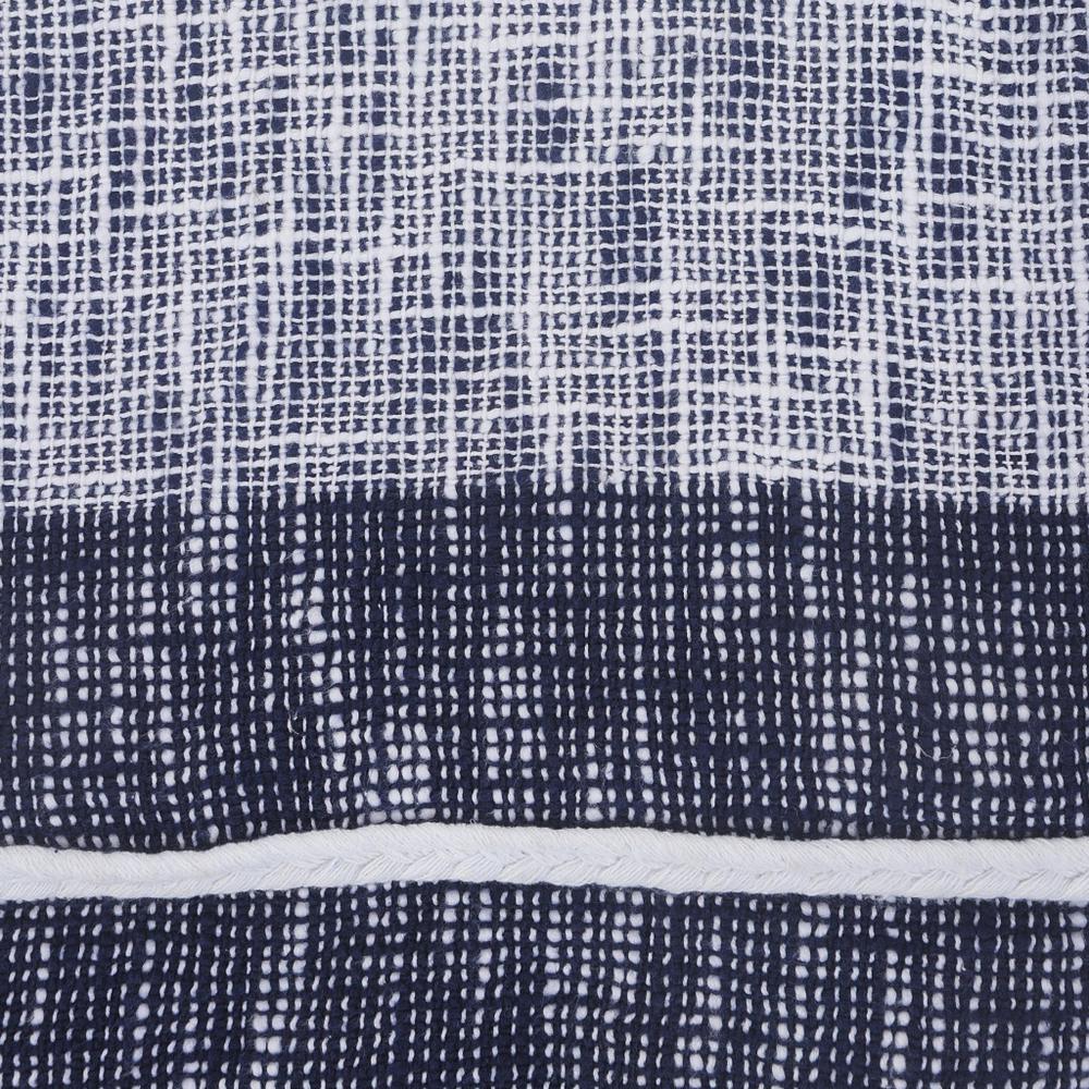 Blue Woven Cotton Geometric Throw. Picture 9