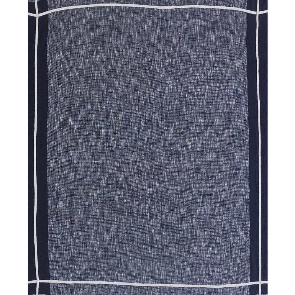 Blue Woven Cotton Geometric Throw. Picture 4