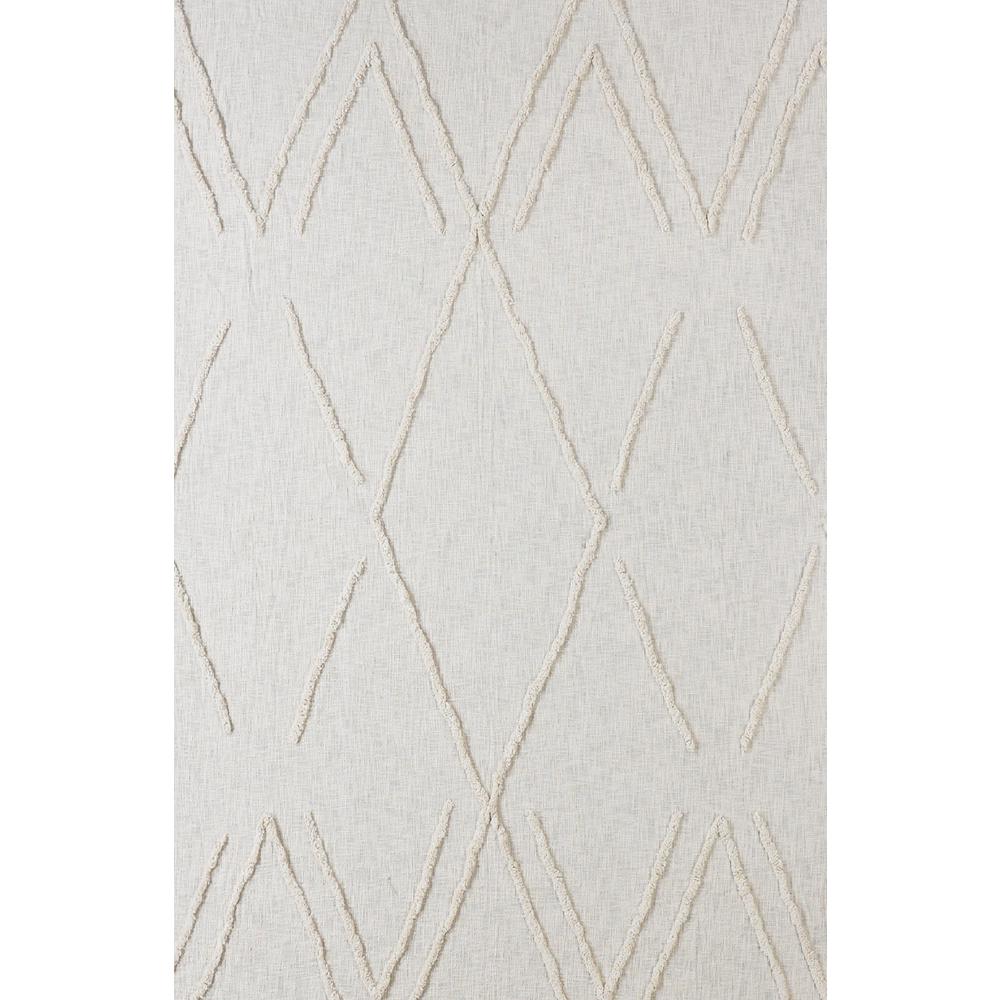 Ivory Woven Cotton Geometric Throw. Picture 9