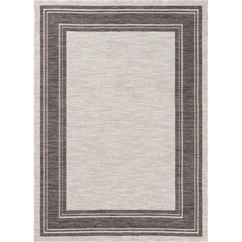 5' X 7' Gray And Ivory Indoor Outdoor Area Rug. Picture 1