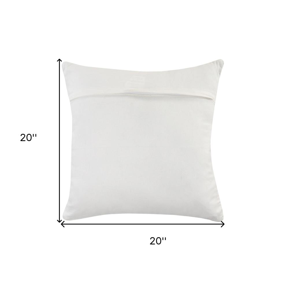 20" X 20" Tan Zippered Geometric Indoor Outdoor Throw Pillow. Picture 4