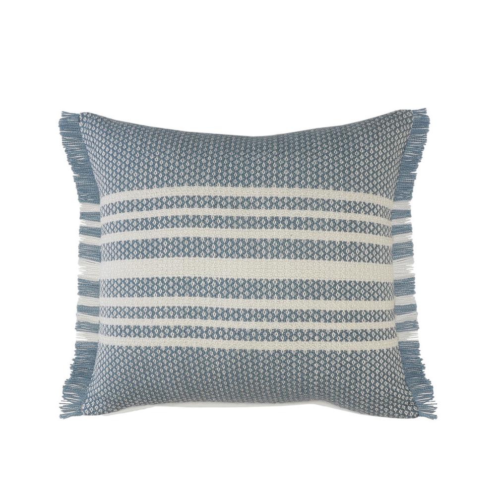 24" X 24" Blue Zippered Coastal Indoor Outdoor Throw Pillow. Picture 1