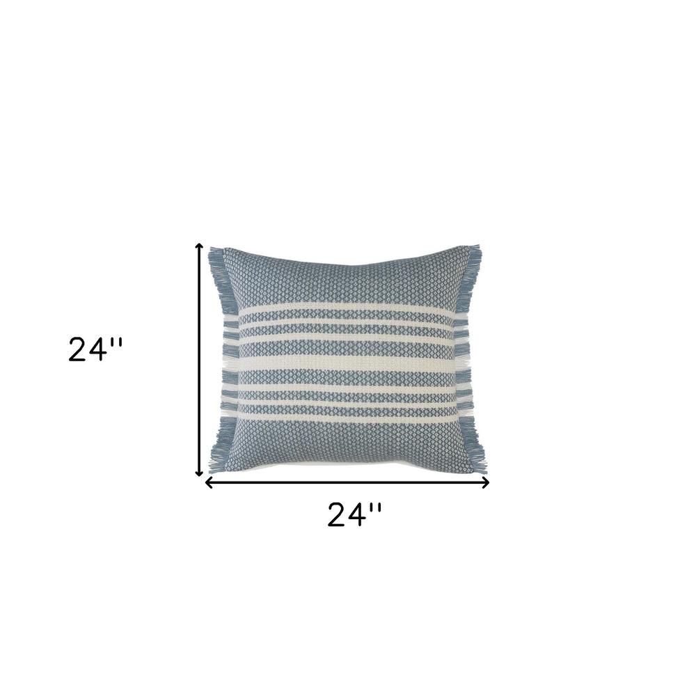 24" X 24" Blue Zippered Coastal Indoor Outdoor Throw Pillow. Picture 9