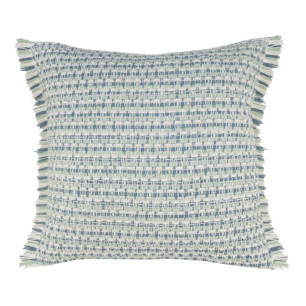 24" X 24" Blue Zippered Coastal Indoor Outdoor Throw Pillow. Picture 1
