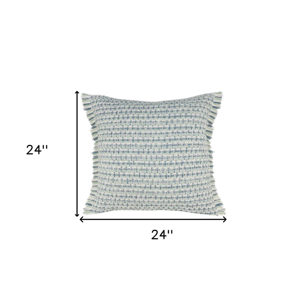24" X 24" Blue Zippered Coastal Indoor Outdoor Throw Pillow. Picture 9