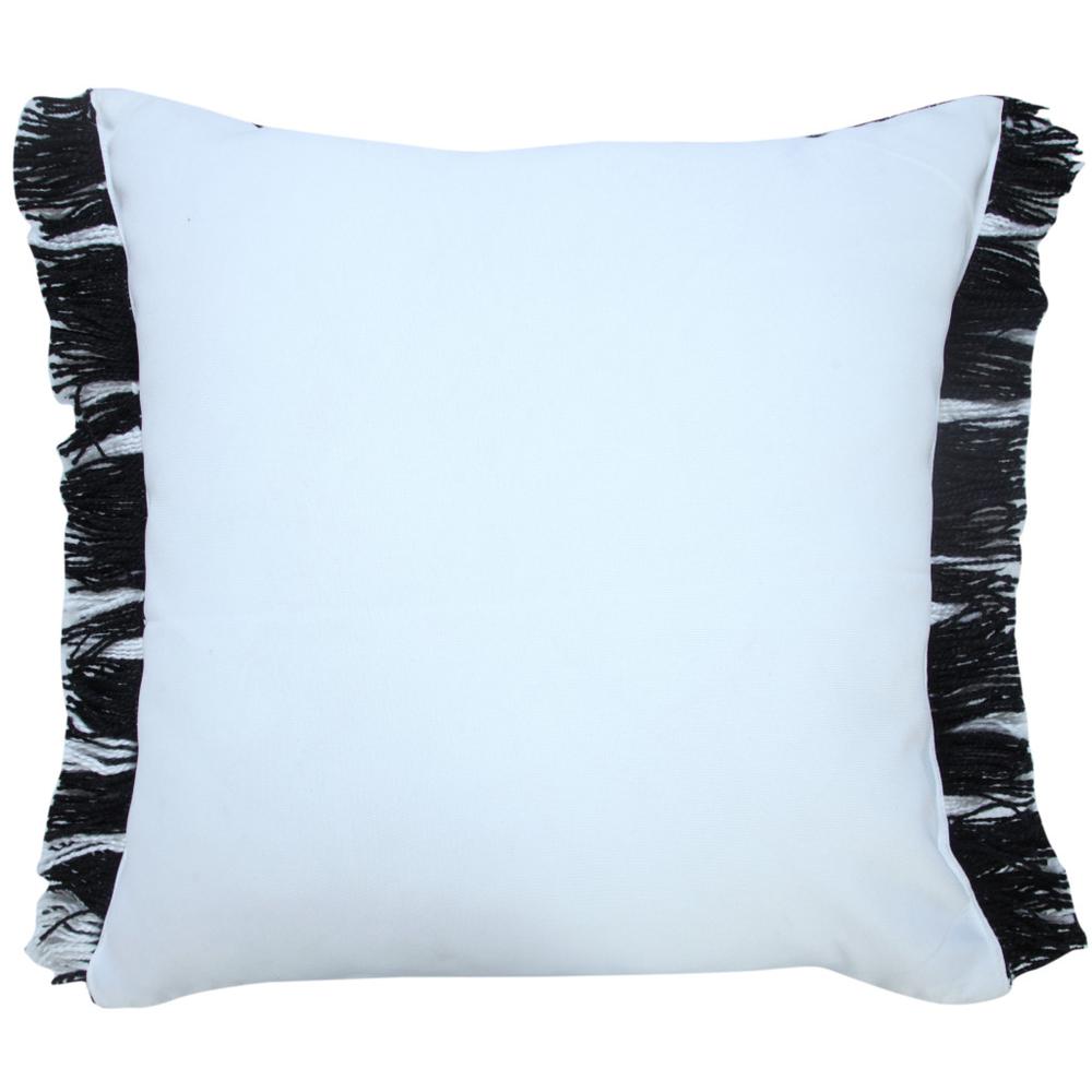 20" X 20" Black Zippered Geometric Indoor Outdoor Throw Pillow. Picture 5