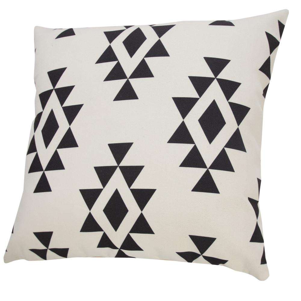 20" X 20" Black Zippered Southwestern Indoor Outdoor Throw Pillow. Picture 7
