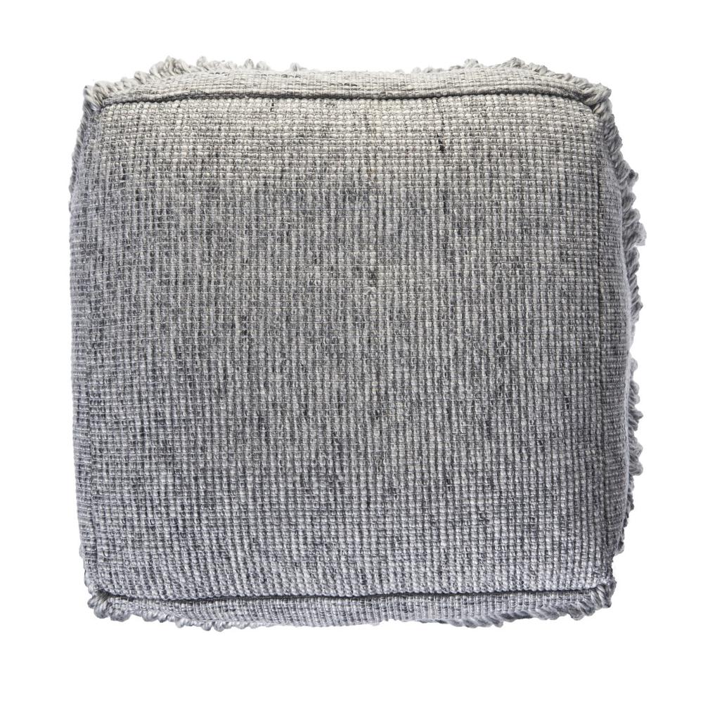 18" Gray Wool Ottoman. Picture 4