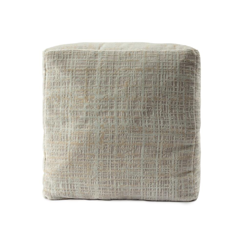 18" Beige Polyester Blend Ottoman. Picture 1