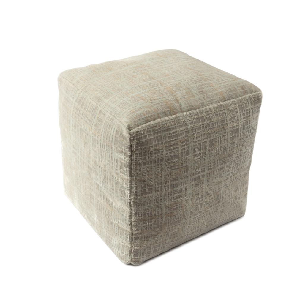 18" Beige Polyester Blend Ottoman. Picture 2