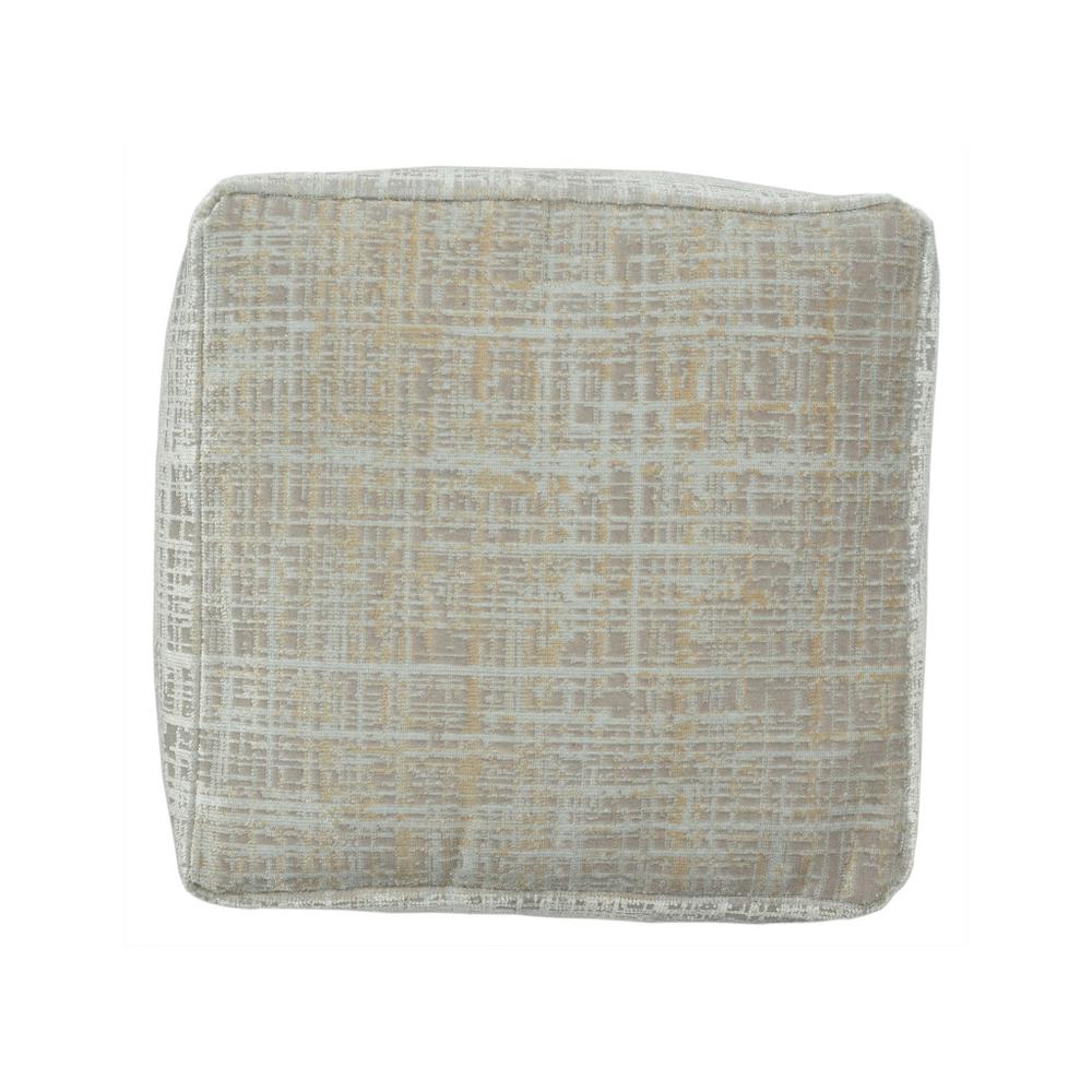 18" Beige Polyester Blend Ottoman. Picture 3