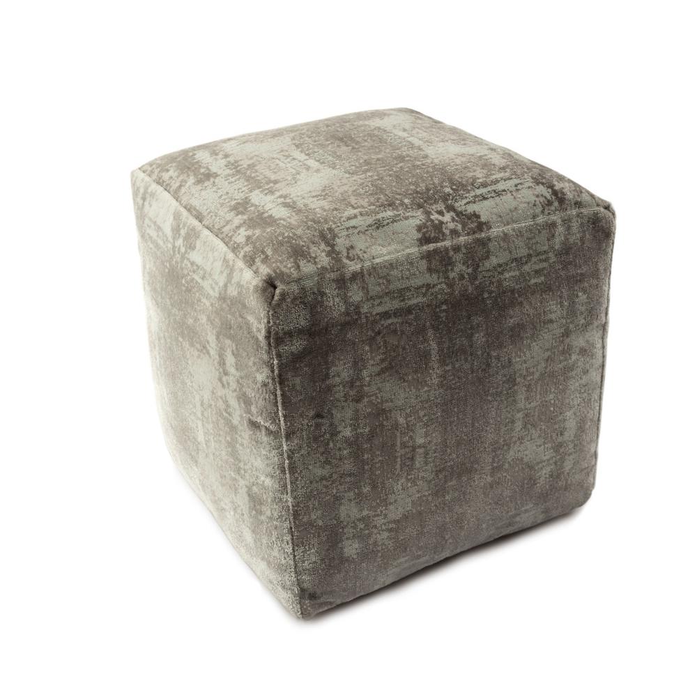 18" Gray Polyester Blend Ottoman. Picture 2