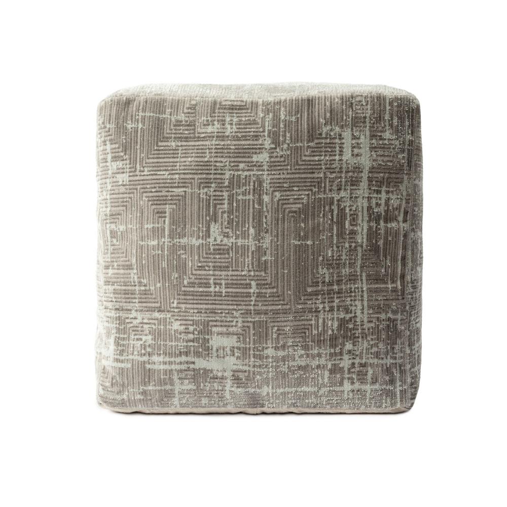 18" Gray Polyester Blend Ottoman. Picture 1