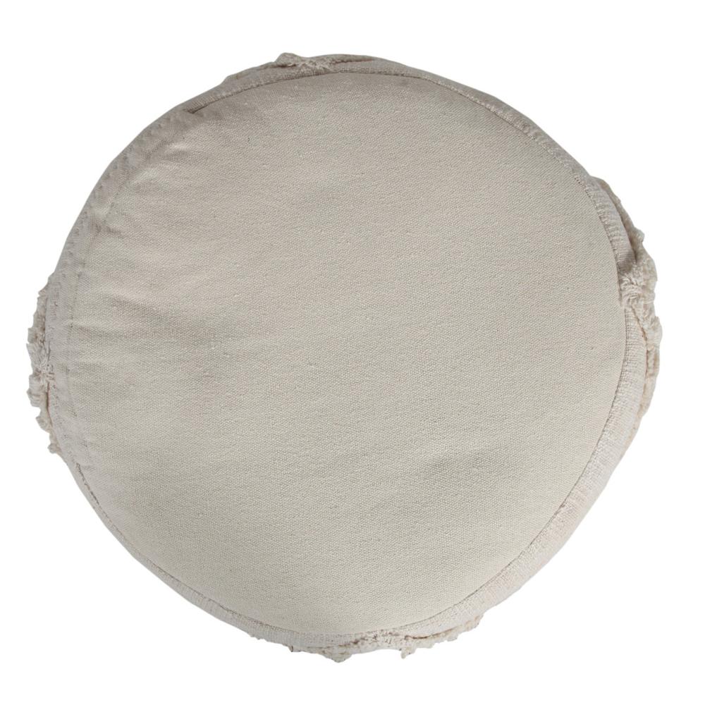 18" Cream 100% Cotton Ottoman. Picture 5