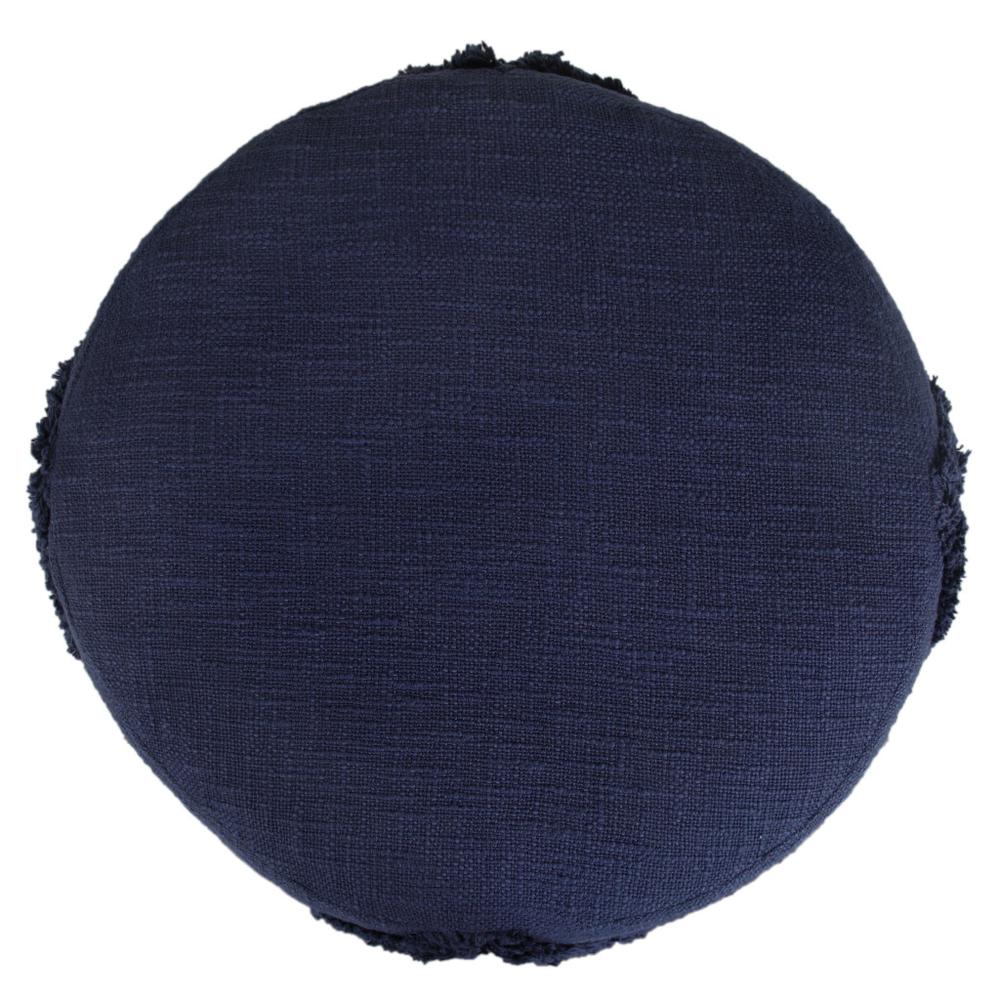 18" Blue 100% Cotton Ottoman. Picture 2
