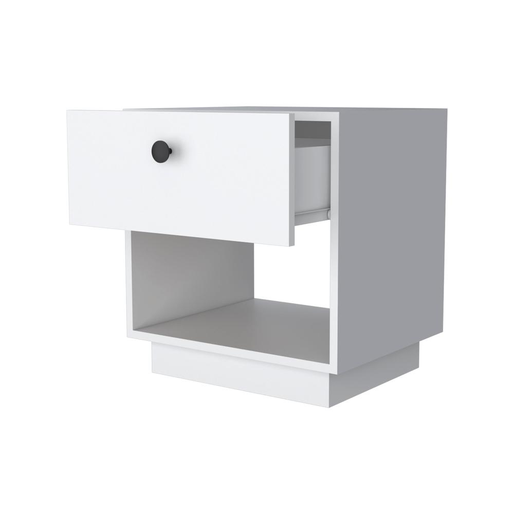 20" White One Drawer Nightstand With Integrated Tech. Picture 4