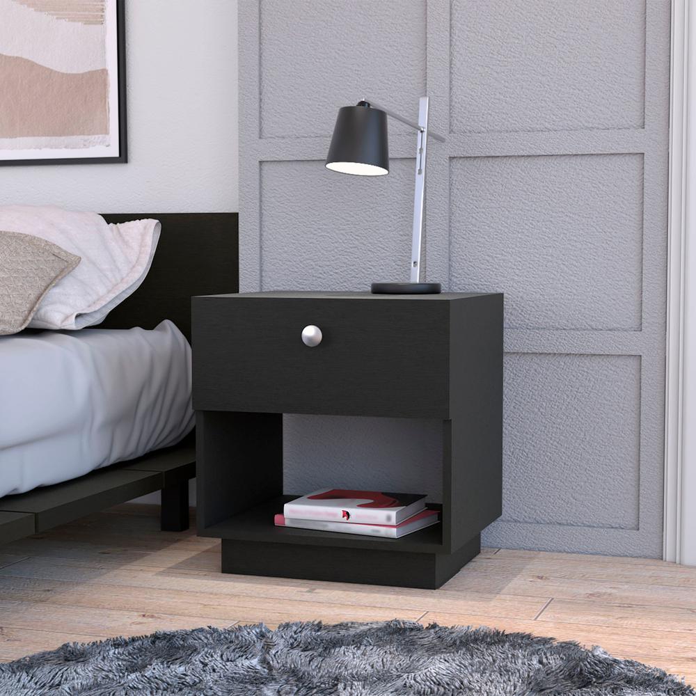 20" Black One Drawer Nightstand With Integrated Tech. Picture 5