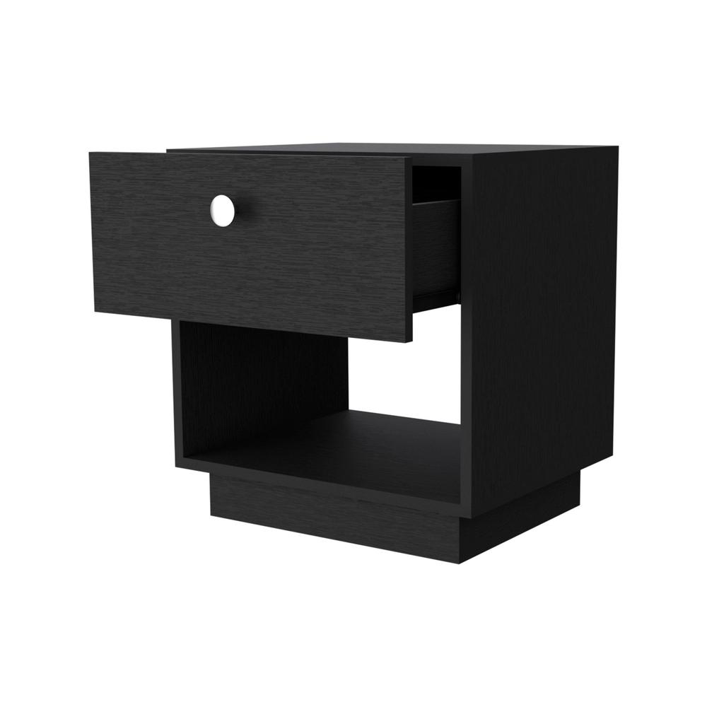 20" Black One Drawer Nightstand With Integrated Tech. Picture 4