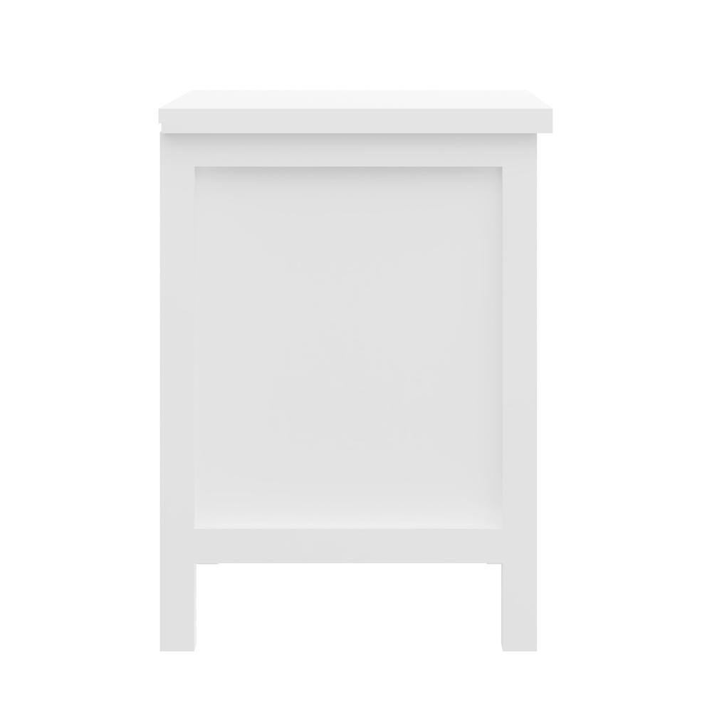 20" White Two Drawer Nightstand With Solid Wood Top. Picture 3