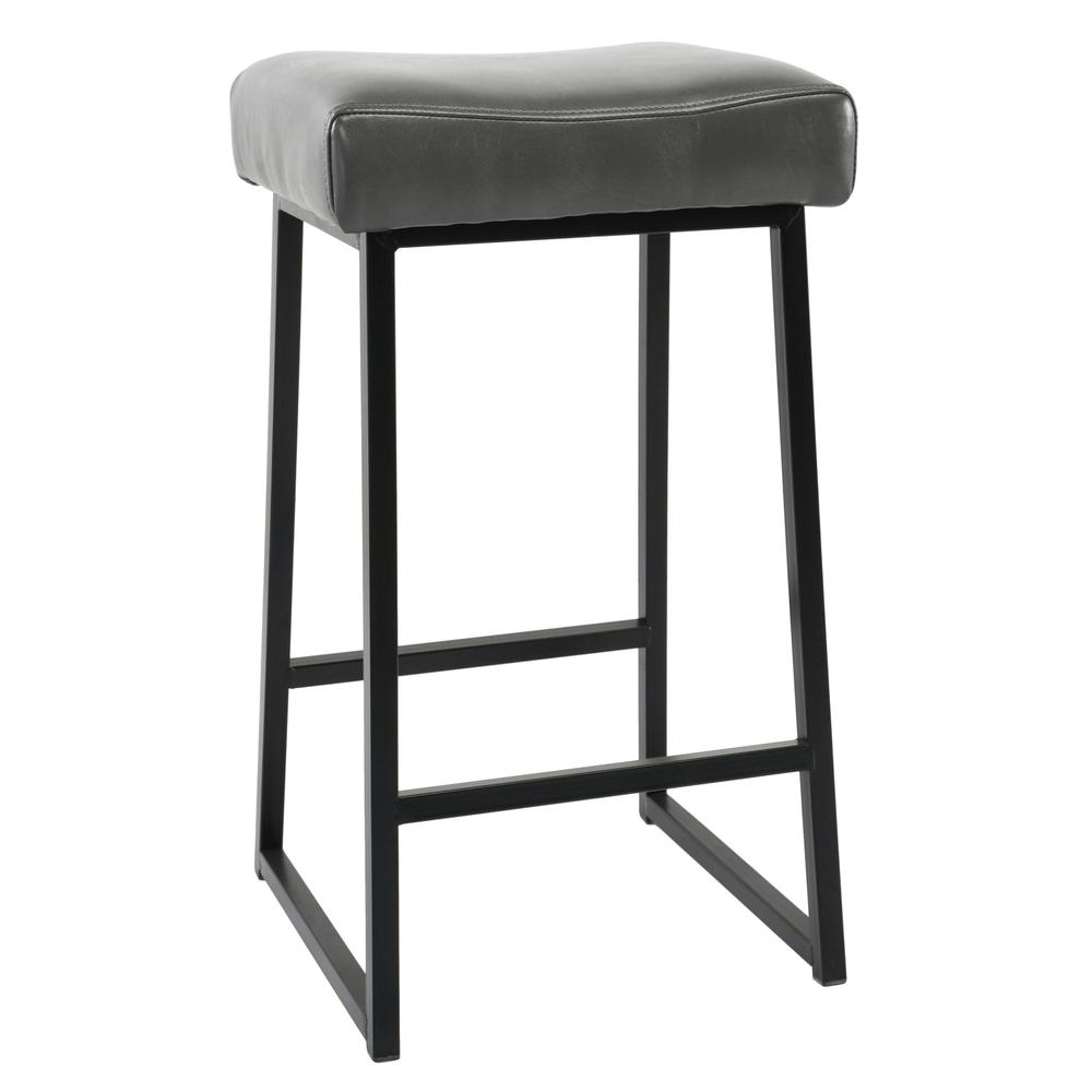27" Black Backless Bar Height Chair With Footrest. Picture 2