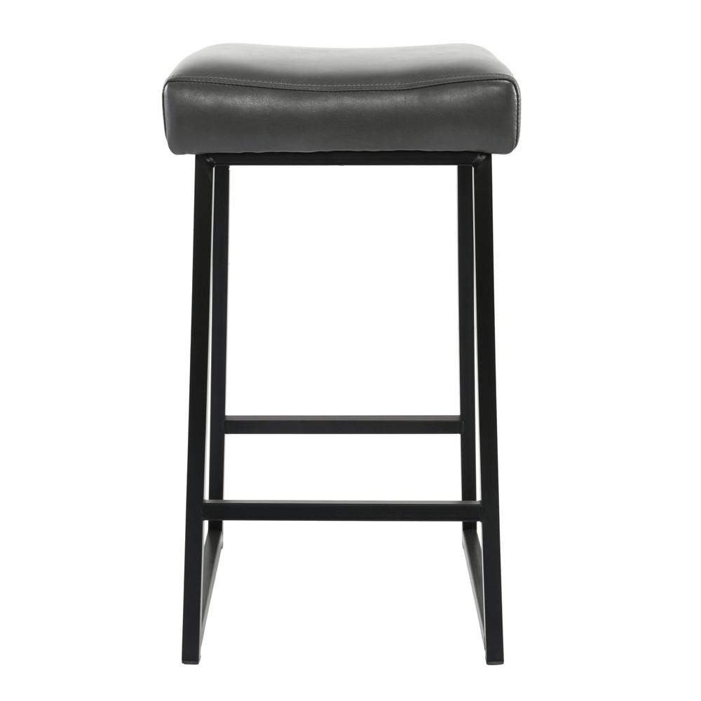 27" Black Backless Bar Height Chair With Footrest. Picture 1