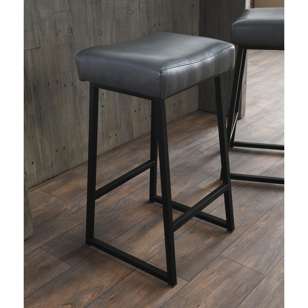 27" Black Backless Bar Height Chair With Footrest. Picture 6