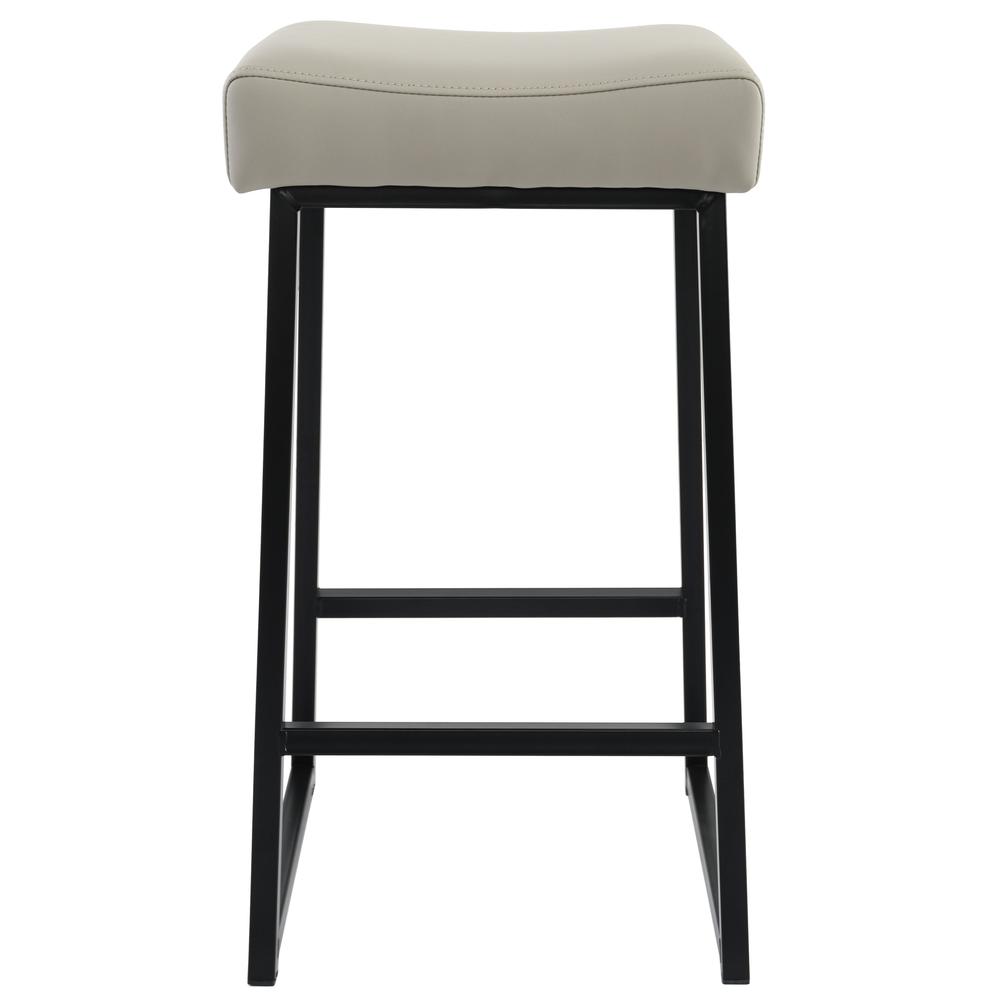 27" Gray And Black Backless Bar Height Chair With Footrest. Picture 1