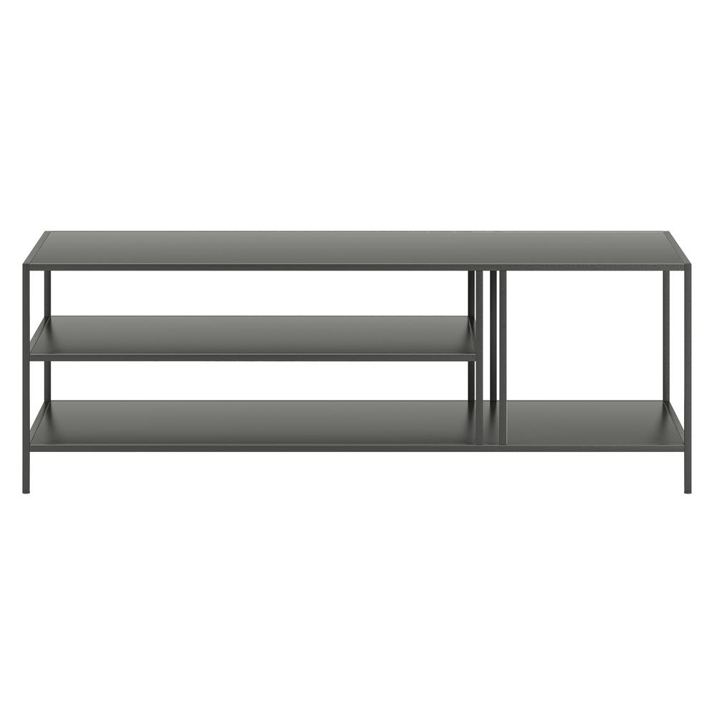 48" Gray Steel Coffee Table With Two Shelves. Picture 3
