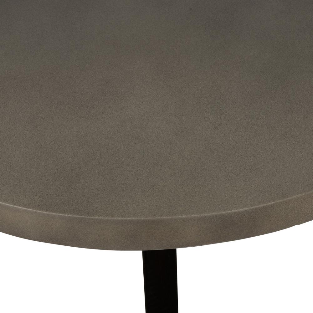 36" Gray And Black Concrete And Solid Wood Round Coffee Table. Picture 5