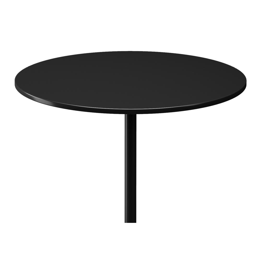 20" Black Steel and Marble Round Pedestal End Table. Picture 3