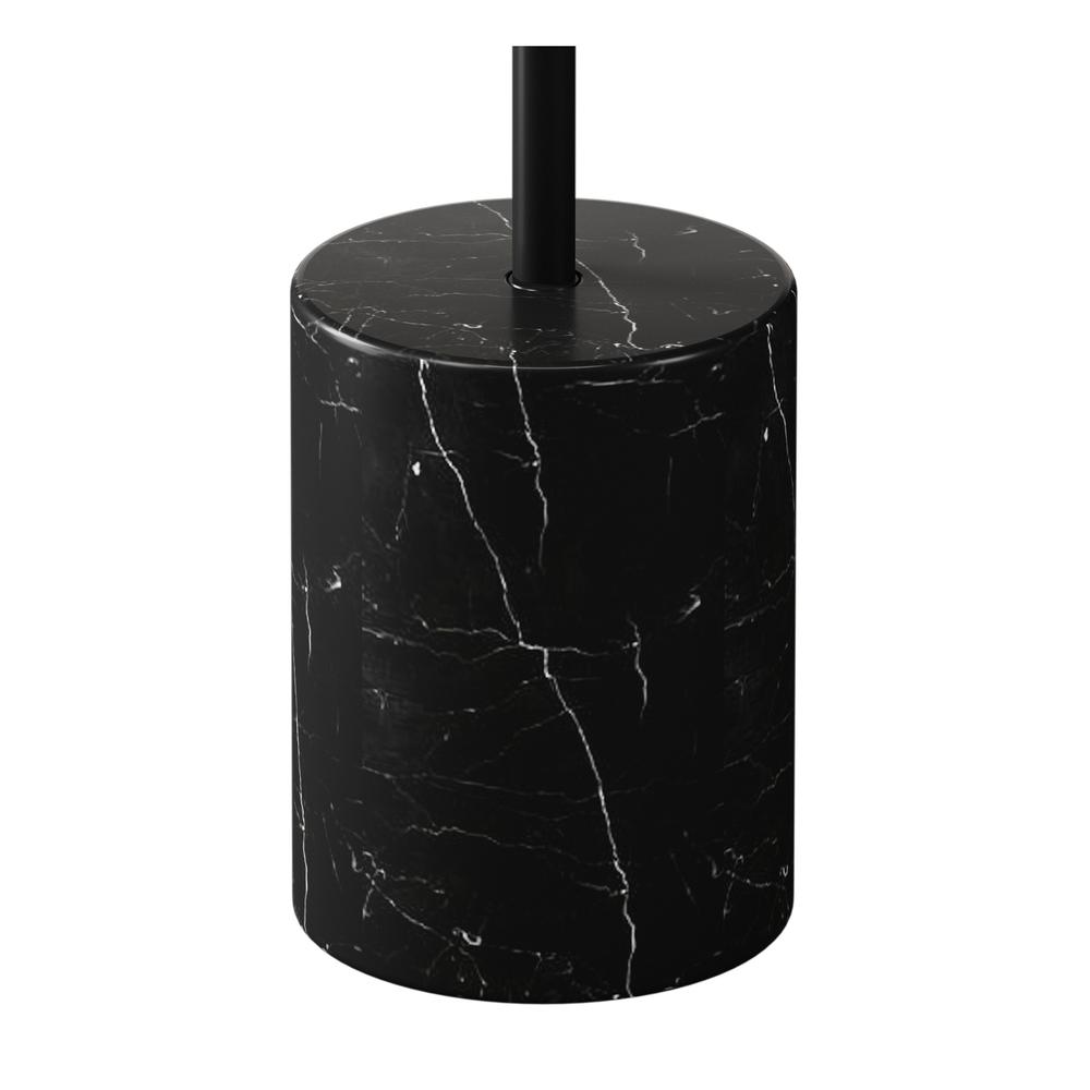 20" Black Steel and Marble Round Pedestal End Table. Picture 4