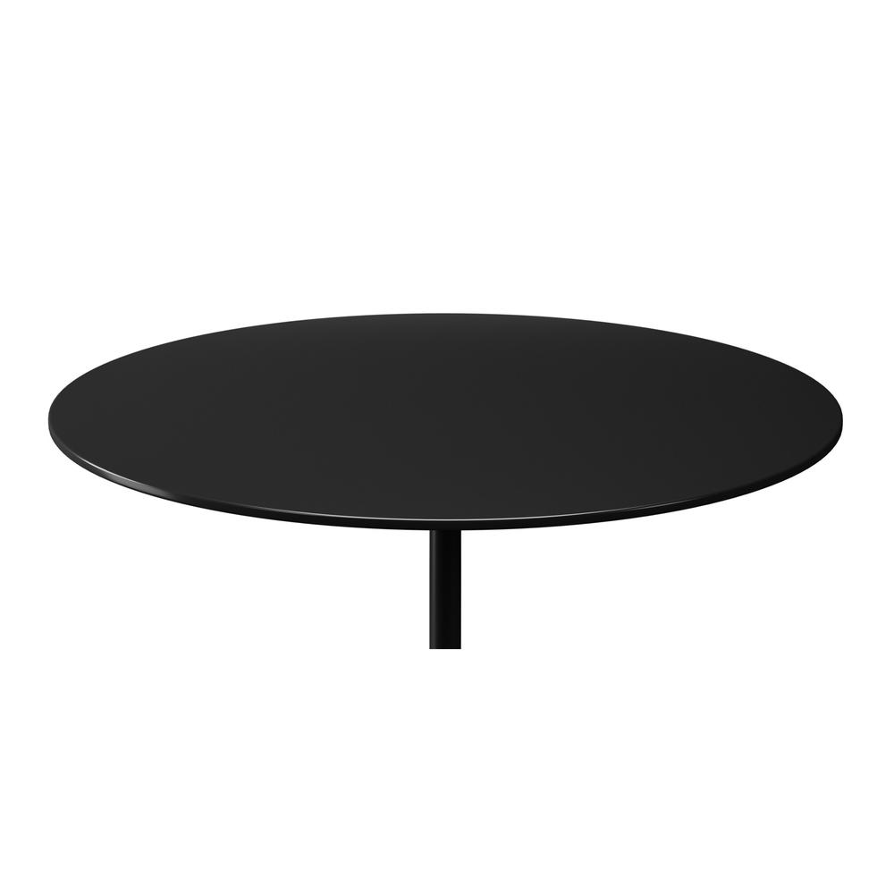 17" Black Steel And Stone Round Coffee Table. Picture 3