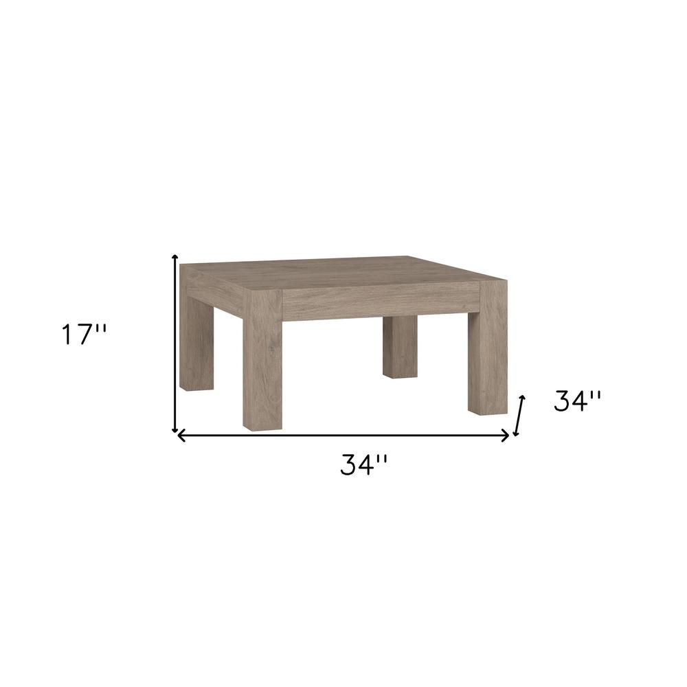 34" Gray Square Coffee Table. Picture 6