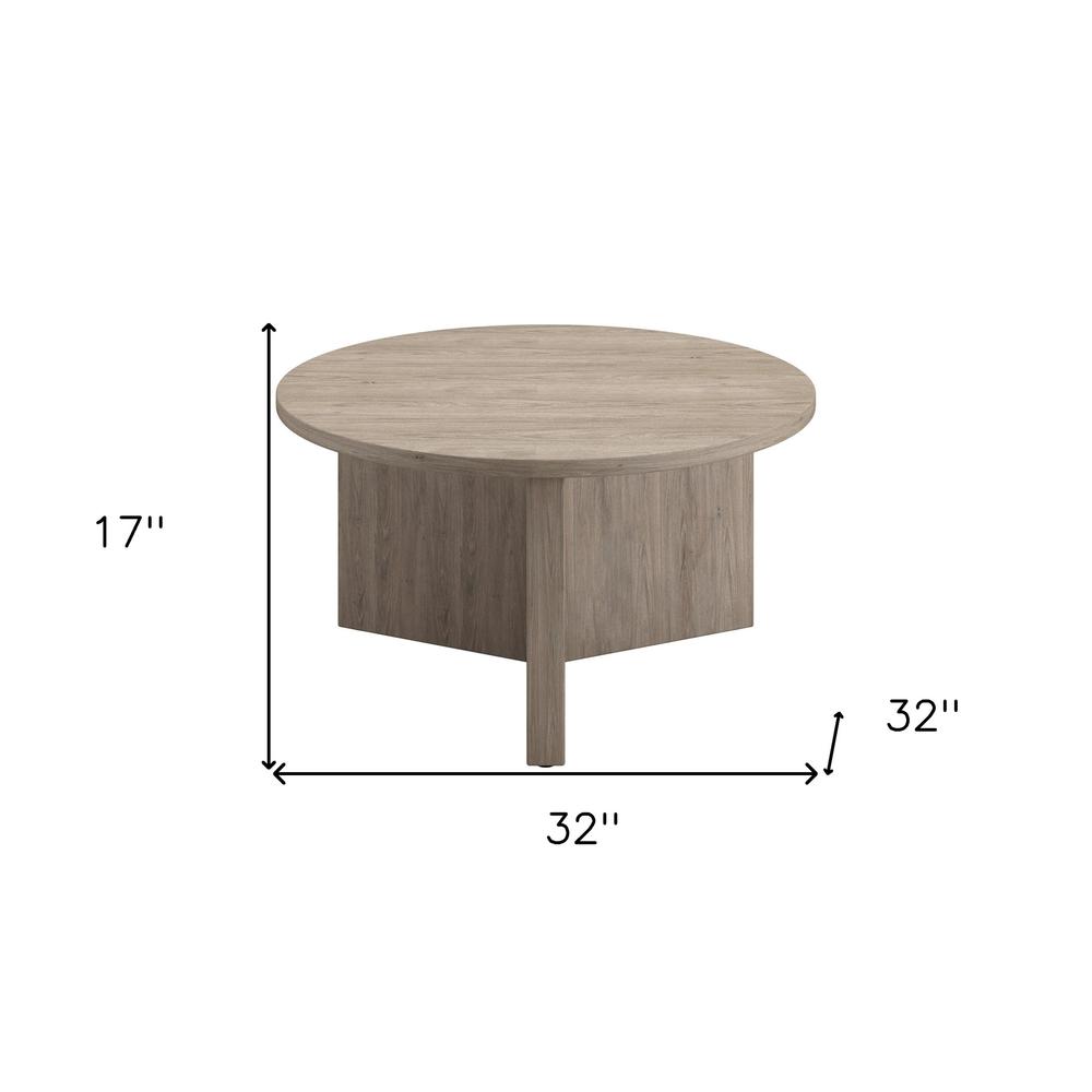 32" Gray Round Coffee Table. Picture 6