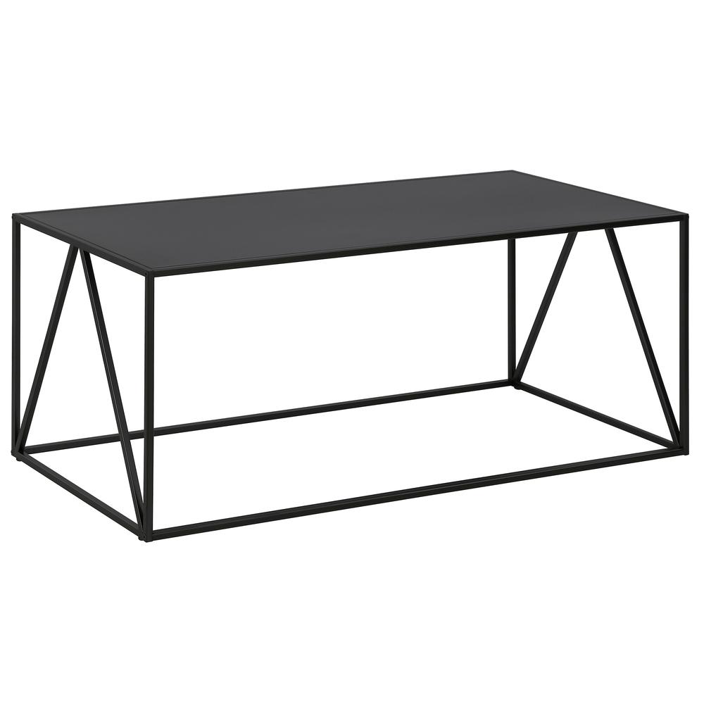 45" Black Steel Coffee Table. Picture 1
