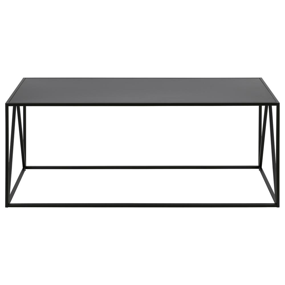 45" Black Steel Coffee Table. Picture 2