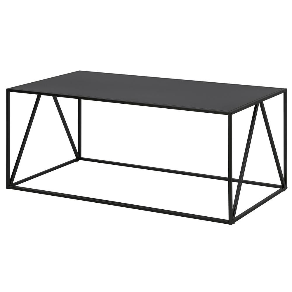 45" Black Steel Coffee Table. Picture 3