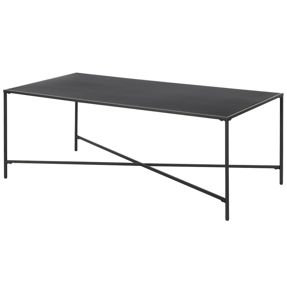 48" Black Steel Coffee Table. Picture 3