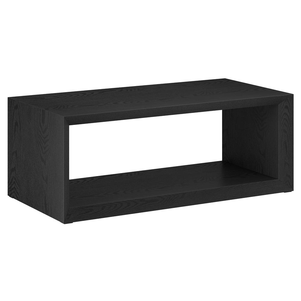 48" Black Coffee Table With Shelf. Picture 1