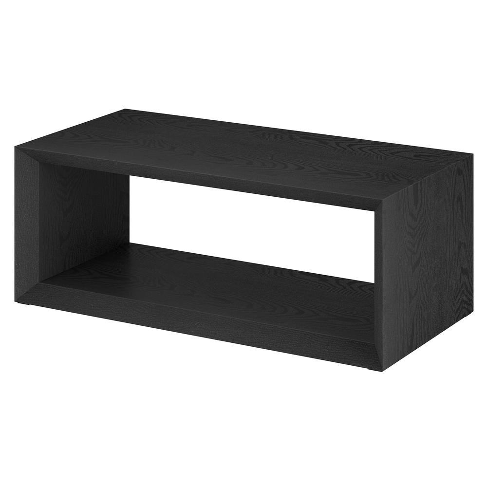 48" Black Coffee Table With Shelf. Picture 3