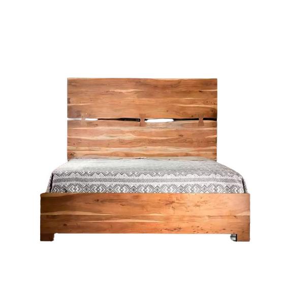 Live Edge Solid Wood King Brown Bed. Picture 5